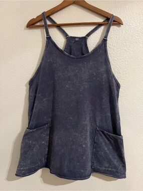 FP Movement by Free People Mineral Wash Navy Blue Mini Dress